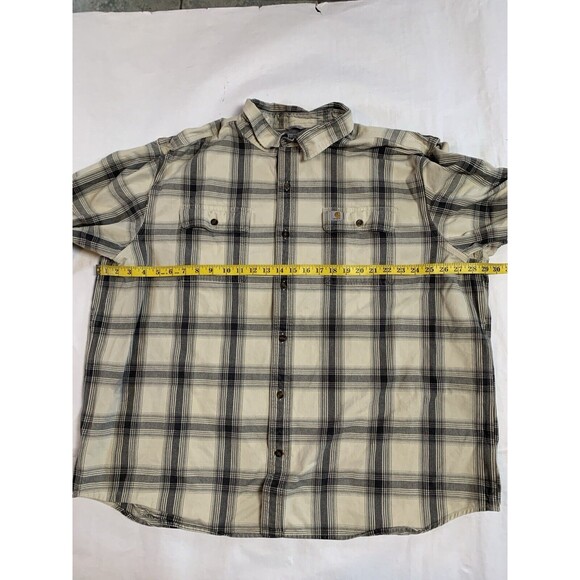 Carhartt Shacket Mens 3XL White Gray Original Fit Rugged Plaid Flannel Workwear - Picture 8 of 10